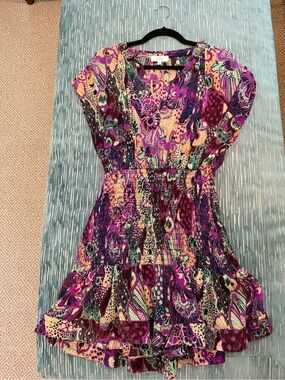 A.L.C. Purple Floral Smocked Waist Dress